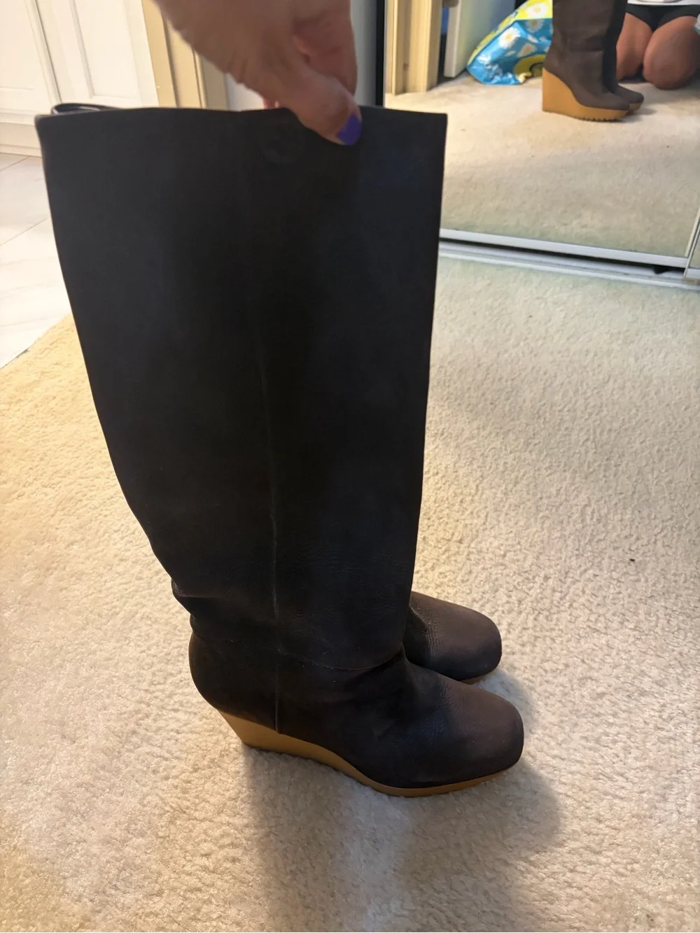 Gucci Over-the-Knee Stretch Boots in Dark Brown